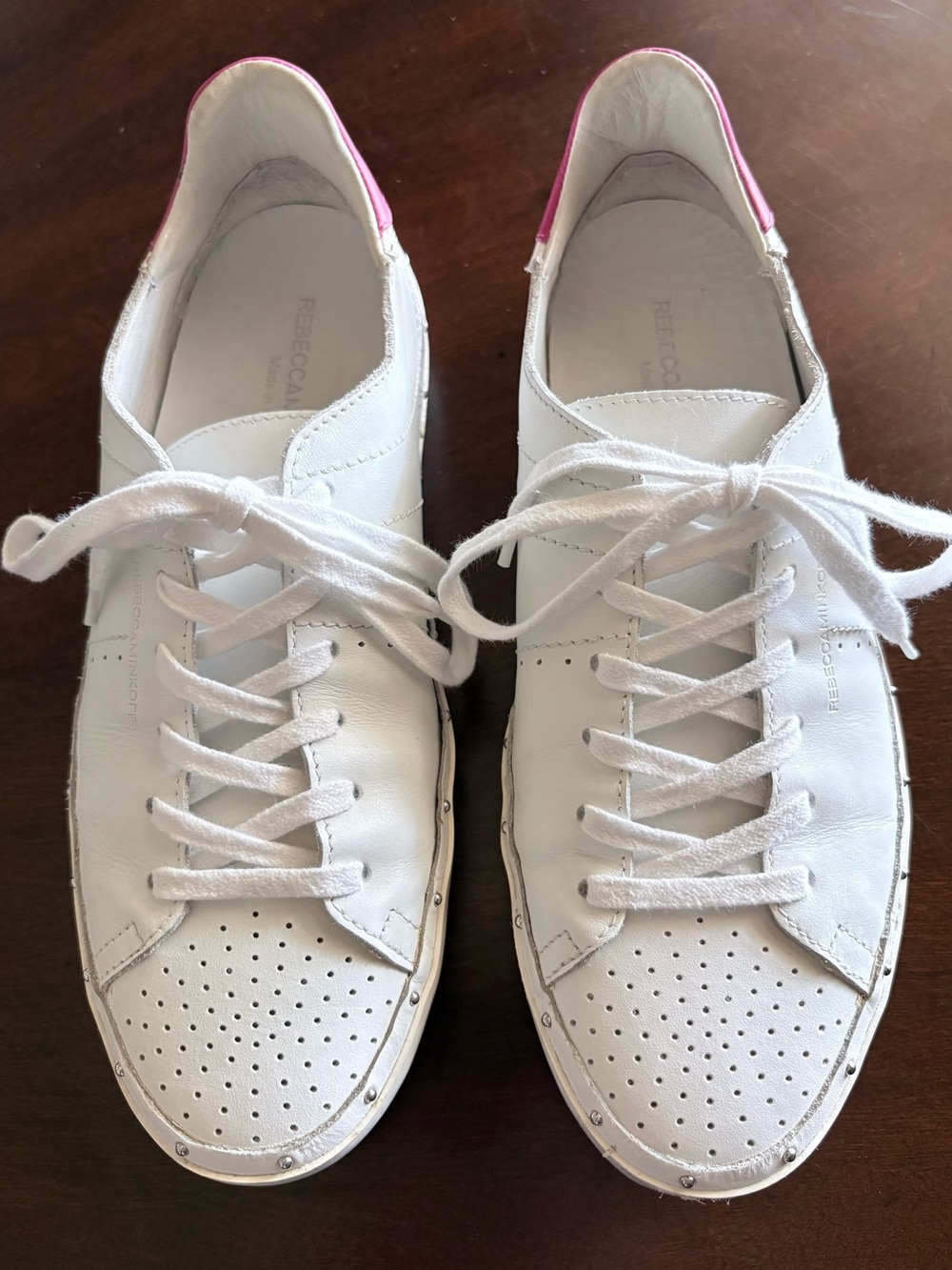 Rebecca Minkoff Michell Studded Leather Women’s White Sneakers / Size 8.5